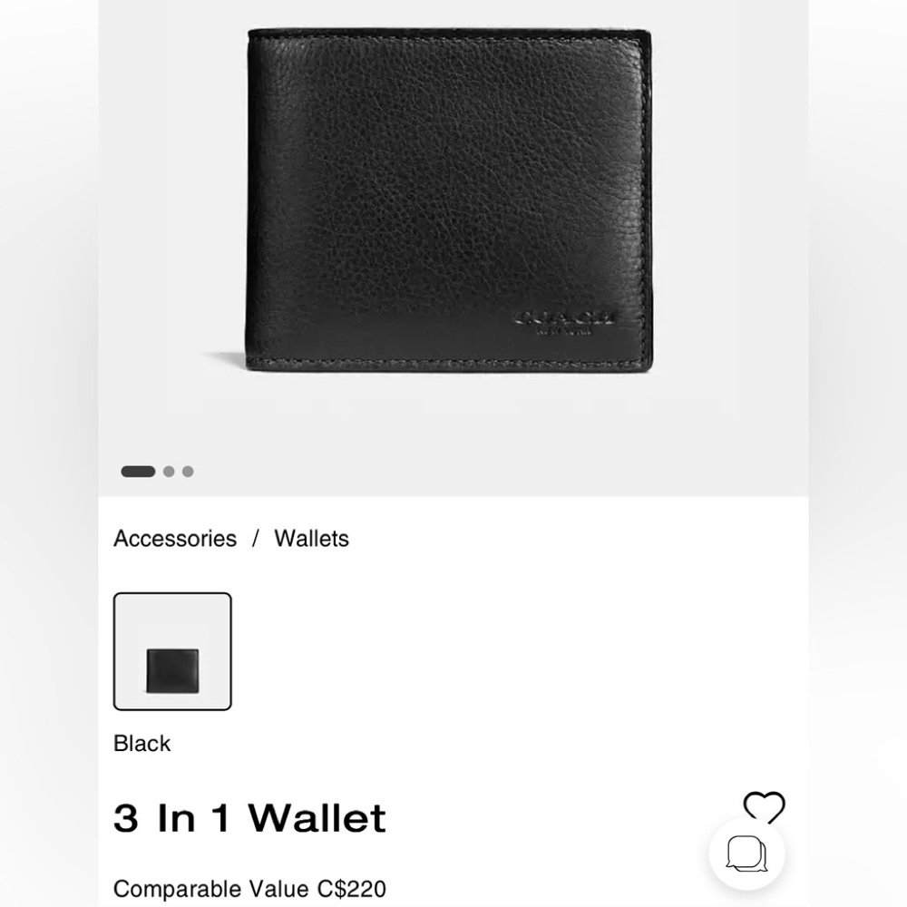 NWT Coach Wallet 6 card holder and cash holder.